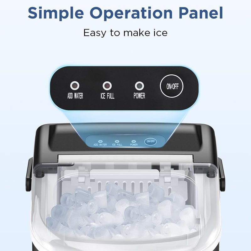 Sakerplus Portable Ice Machine with Self-Cleaning