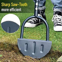 Half-moon lawn edger with T-handle