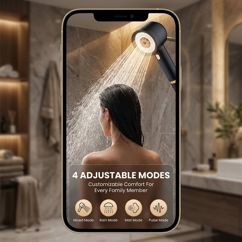Filtered High-Pressure Shower Head Set