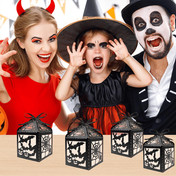 Halloween-Themed Glitter Decorative Candy Box