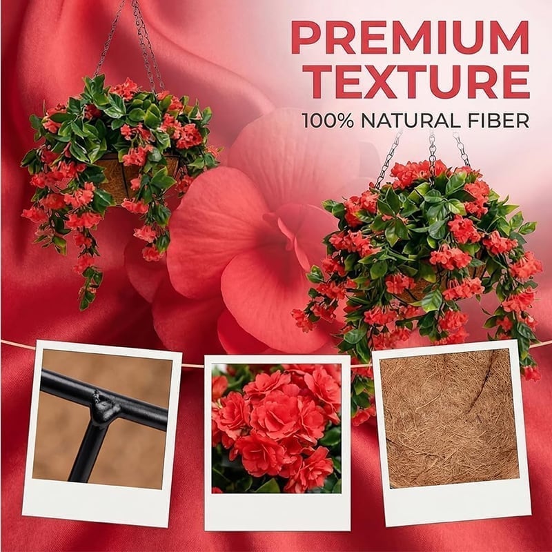 Faux Crepe Myrtle Hanging Baskets