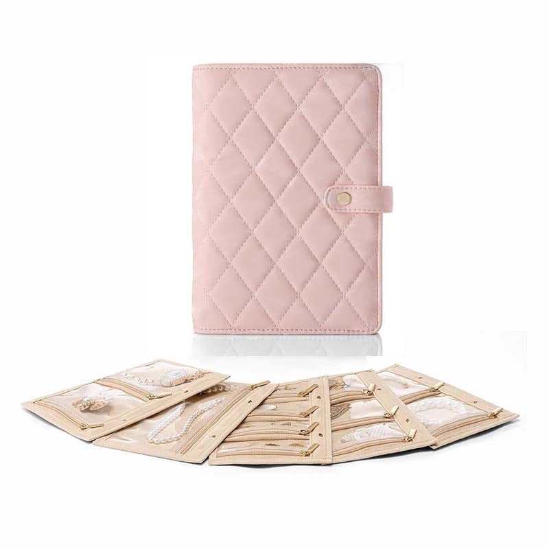 Étui de rangement de bijoux portable en cuir