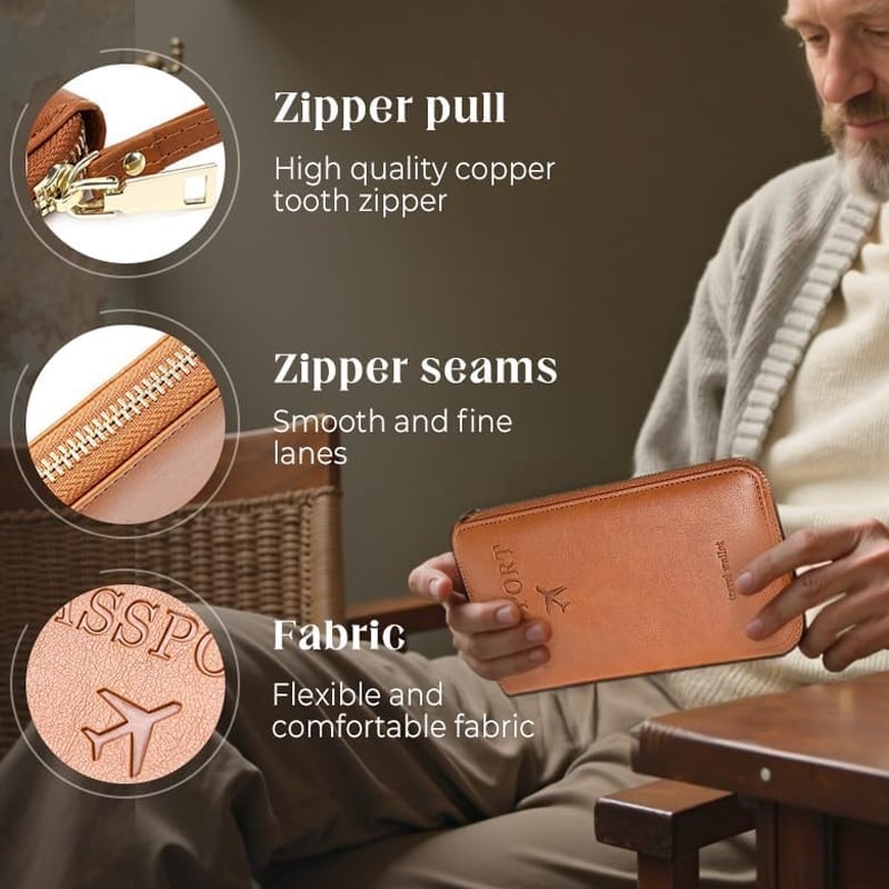 RFID Blocking Long Passport Wallet