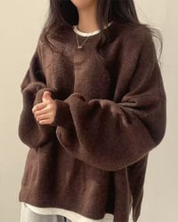 Crew Neck Side Slit Pullover
