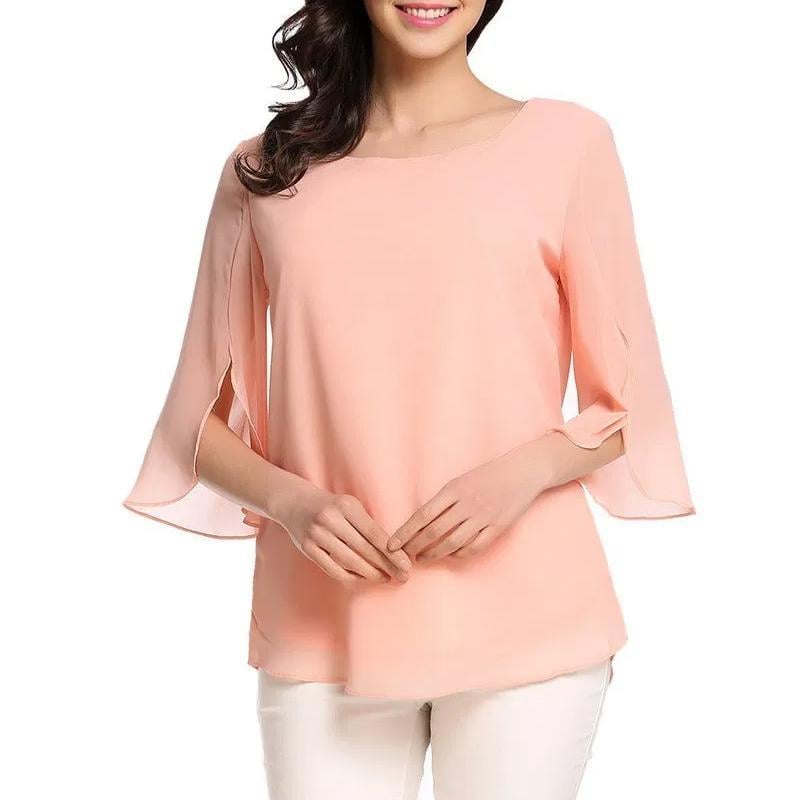 Blusas de gasa con manga acampanada