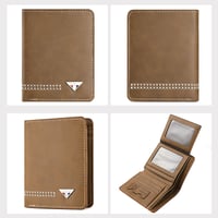 Dreifach faltbare Herren-Brieftasche aus strapazierfähigem Leder