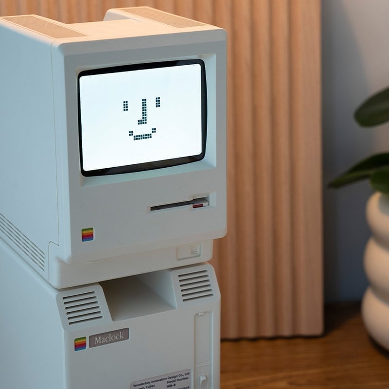 1984 Retro-Inspired Cream Digital Alarm Clock
