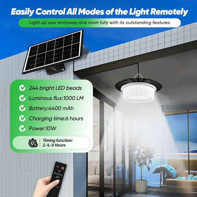 Solar Pendant Light Indoor Outdoor