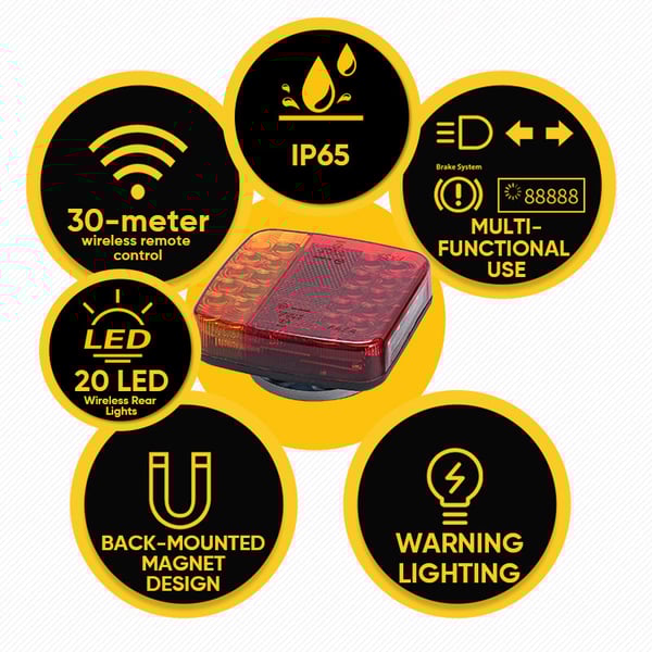 Sakerplus Wireless Trailer Lights Kit