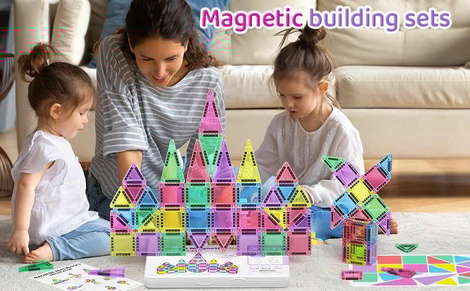Sakerplus Magnetic Tiles Building Blocks Set