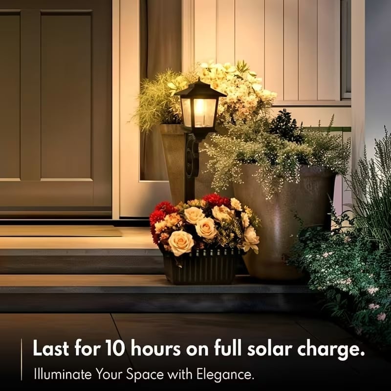 2-in-1 Solar Powered Outdoor Post Light with Integrated Planter Box
