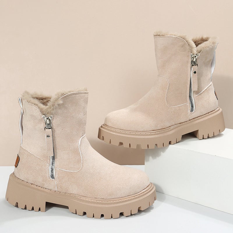 Modische Kurzschaft-Martinsstiefel mit seitlichem Reißverschluss