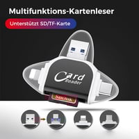 📹📱💻4-in-1-Universal-SD-TF-Kartenleser mit mehreren Anschlüssen