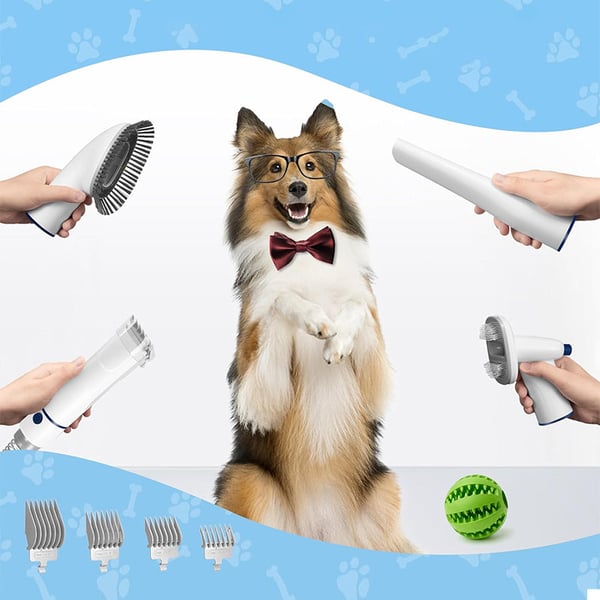 Pet Grooming Kit with 2.3L Vacuum Suction – Low Noise & 5-in-1 Tools