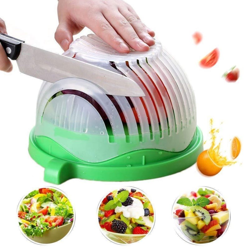 Salladsskärare med citronpress, sallad på 60 sekunder, grön