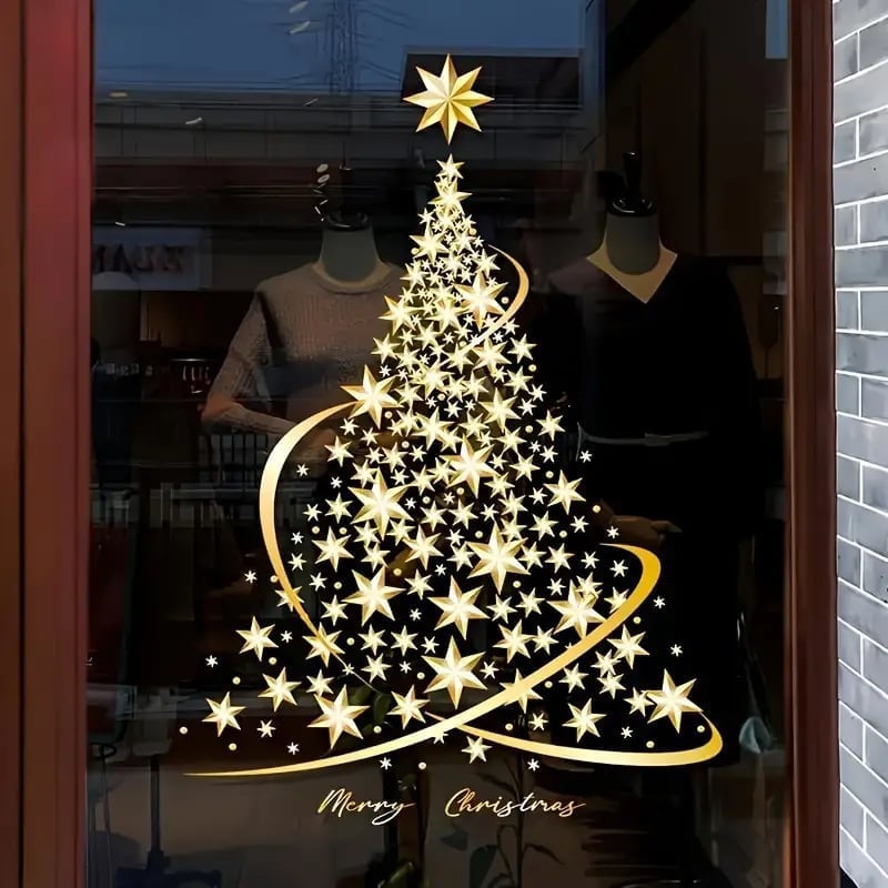 Autocollants pour fenêtres de sapin de Noël