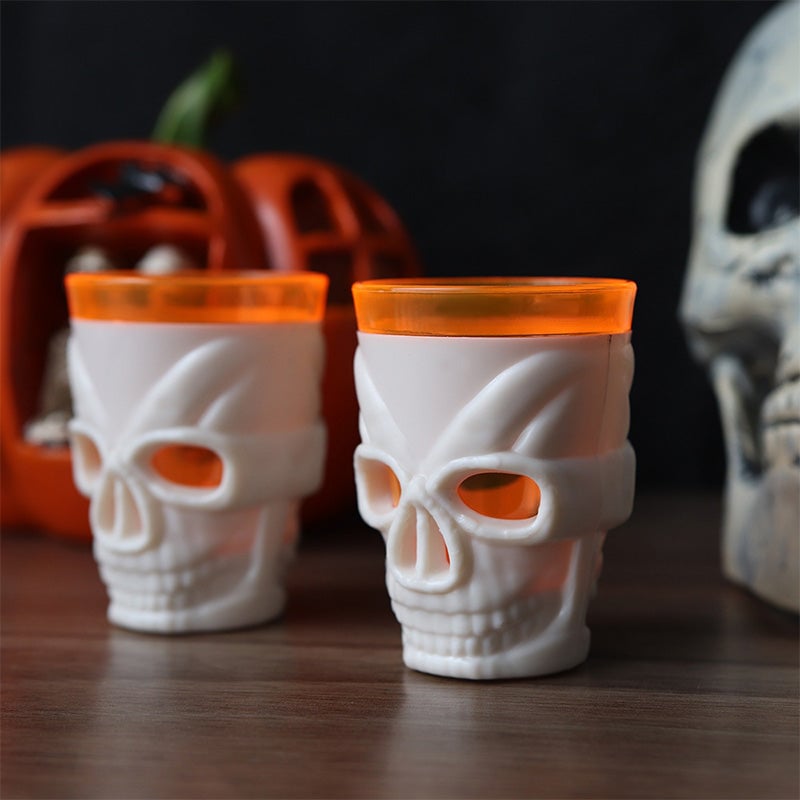 LED Totenkopf Weinglas 12 STÜCK