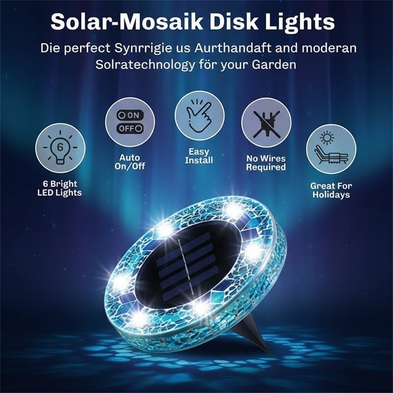 Mosaik-Solar-Gartenleuchten