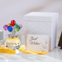 7-Color Crystal Rose Floral Keepsake