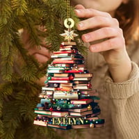 Christmas tree book pendant