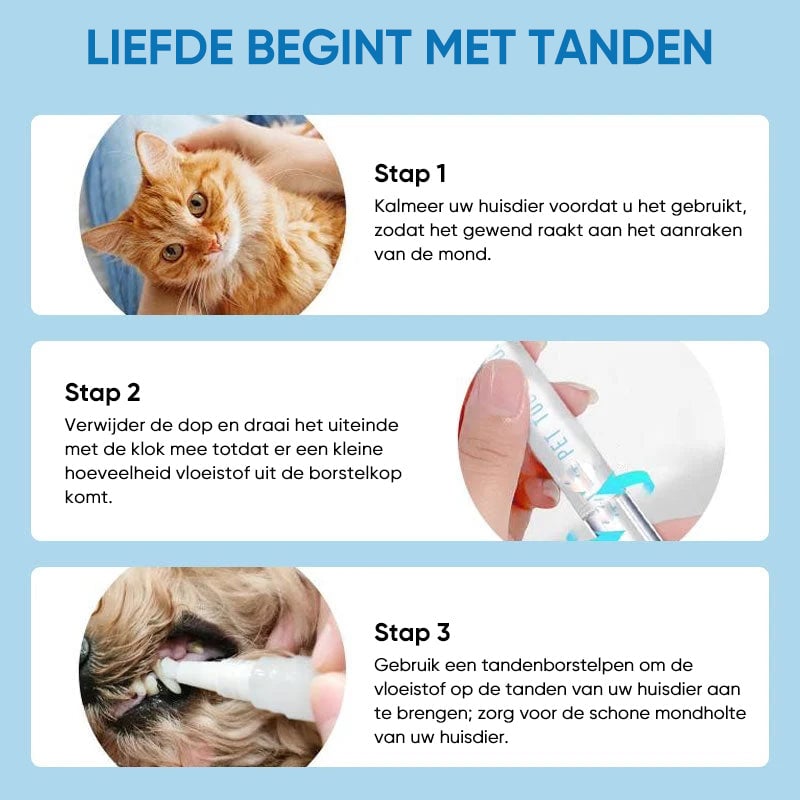 Nieuwe verbeterde tandenborstelpen voor huisdieren