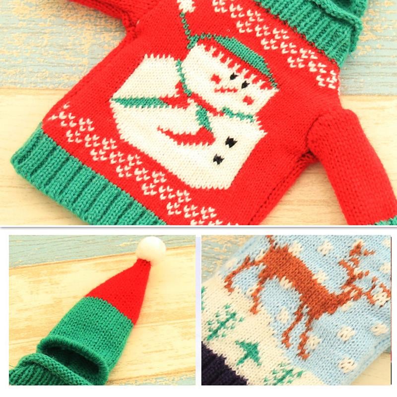 Kerstmis trui met wijnflessen