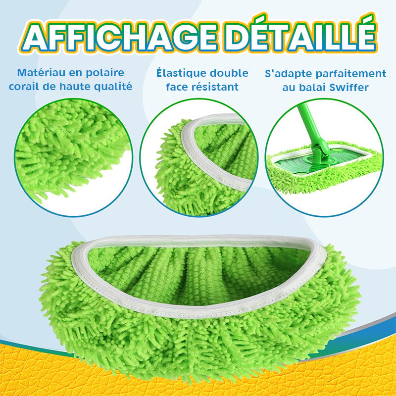 Recharges de tampons pour balai à franges en chenille à usage domestique