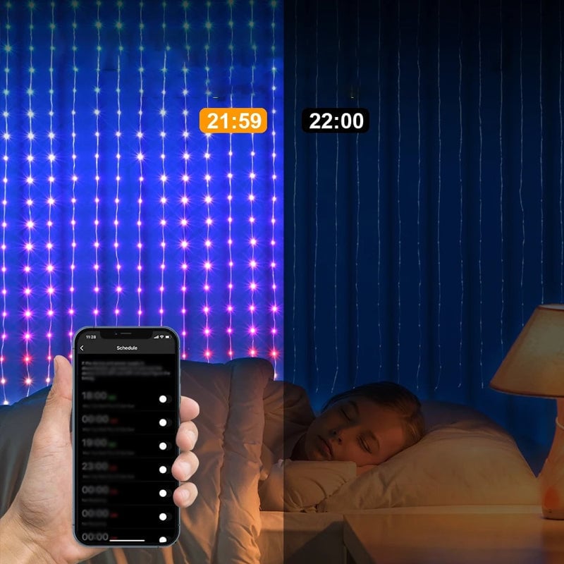 Color Waves LED Curtain Sync Lights
