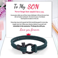 Love You Forever Nautical Braided Rope Bracelet - To My Son/Grandson
