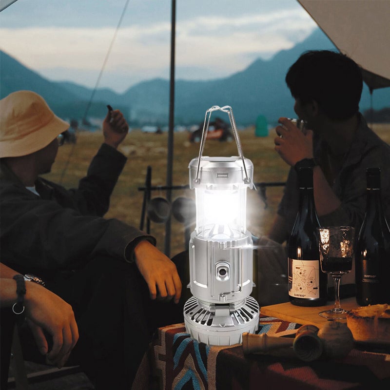 6-in-1 draagbare LED-campinglantaarn op zonne-energie