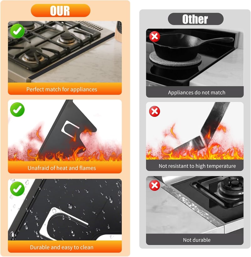 Stove Gap Covers Stainless Steel (2 pcs)