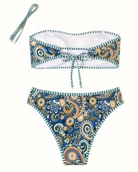 Two-Piece Ethnic-Style Printed Swimsuit