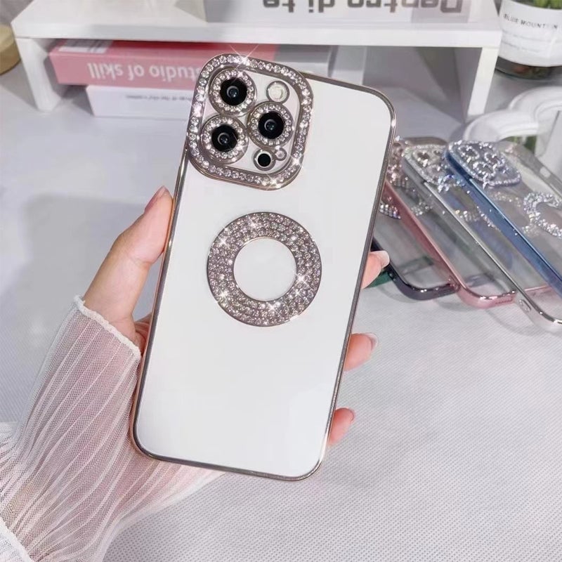 Custodia per iPhone con diamanti glitterati