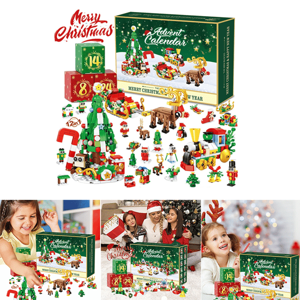 Sakerplus New Advent Calendar Children's Christmas Building Blocks