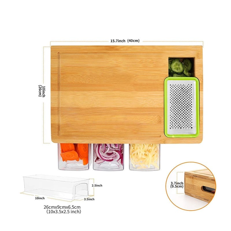 Bamboo and wooden drawer cutting board