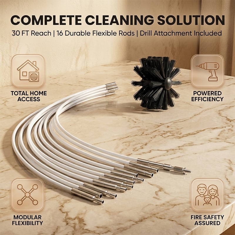 Felt Chimney Brush Cleaning Kit