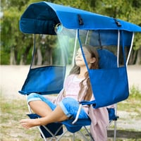 Foldable Camping Chair with Canopy and Fan