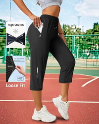 Outdoor zipper pocket sports cropped pants