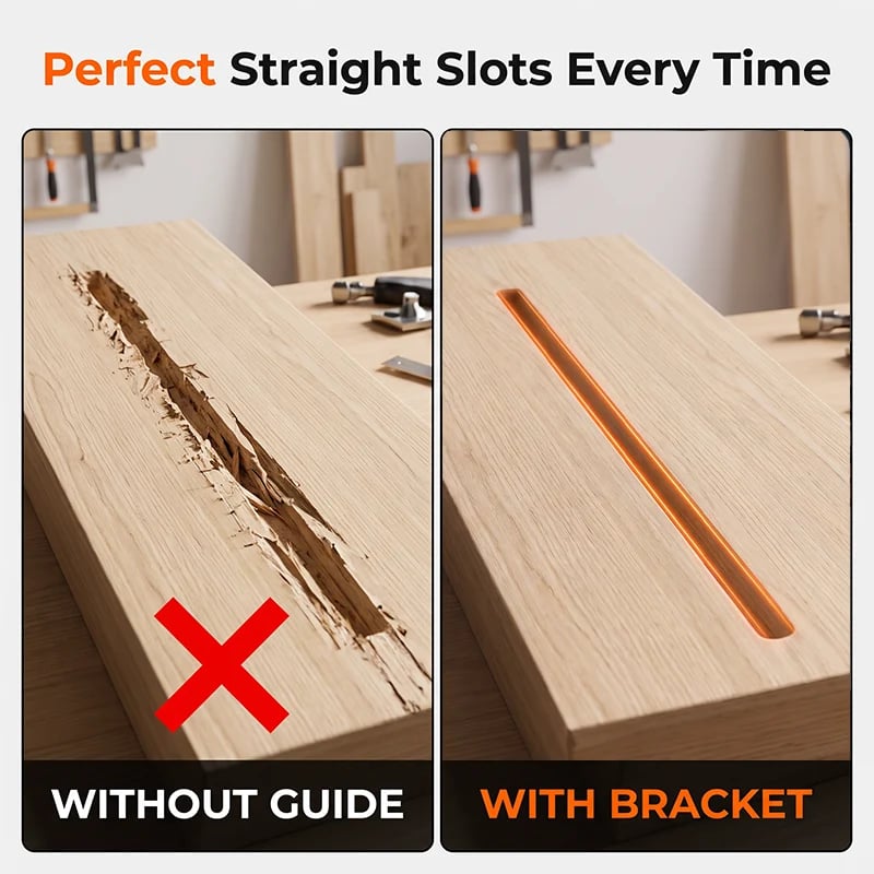 Precision Wood Router Slotting Guide Bracket