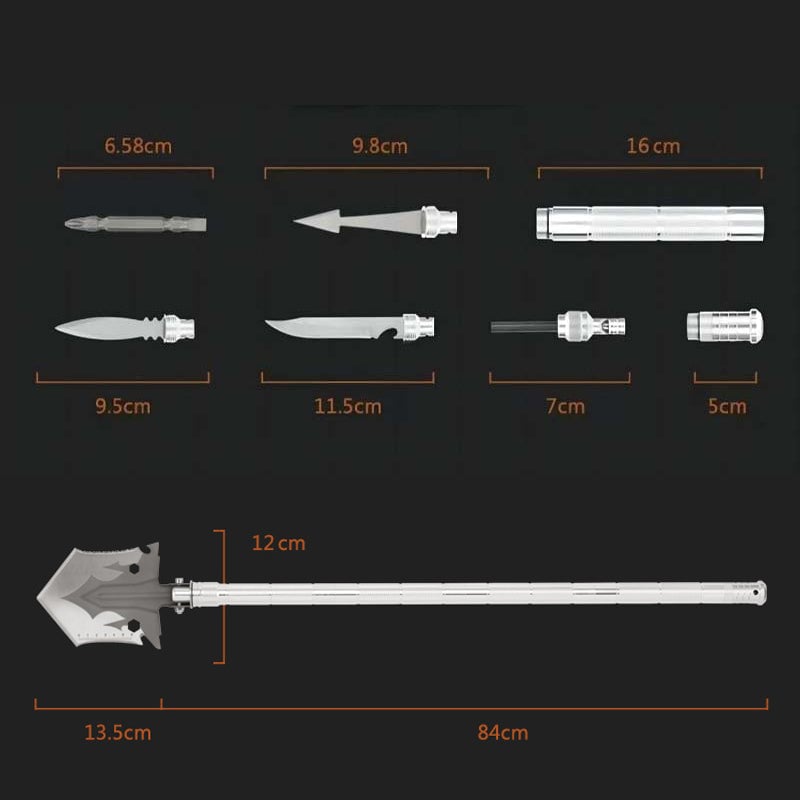 Multifunctional portable outdoor camping engineer shovel