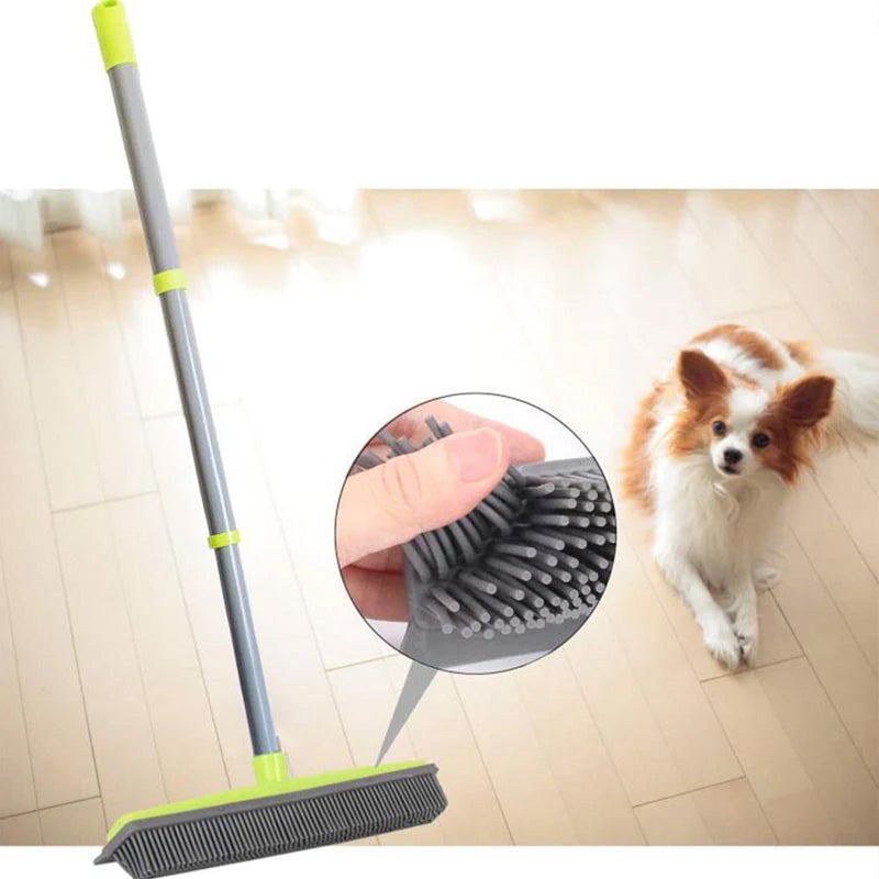 Three-Section Telescopic Pole Carpet Delinting Broom