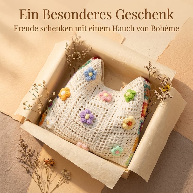 Lässige hohle Strick-Tragetasche – Gewebte Schultertasche mit großer Kapazität