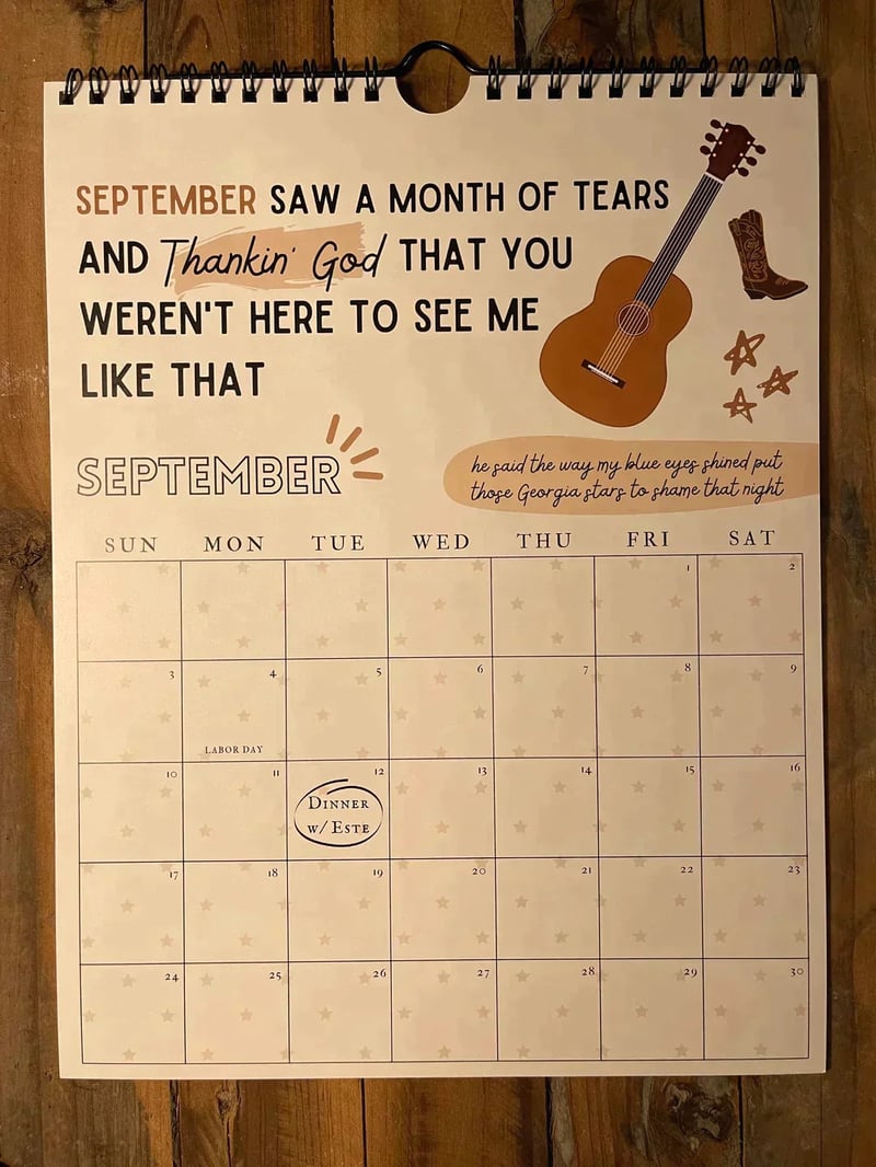 2024 Taylor Swift Låttexter kalender