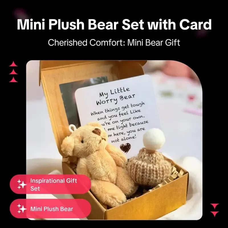 Handmade Mini Plush Teddy Bear in Box
