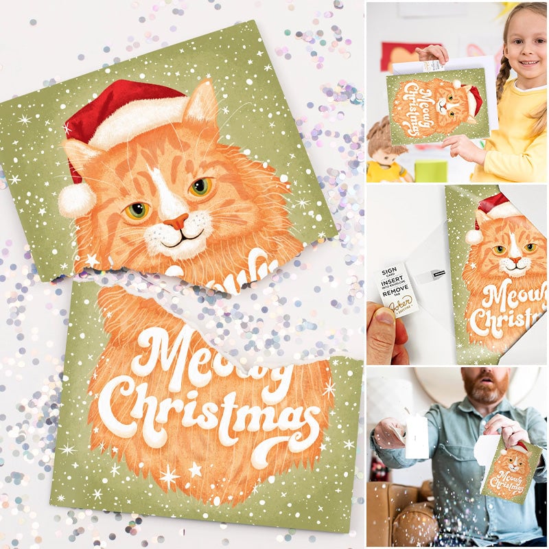 Christmas Cat Greeting Card