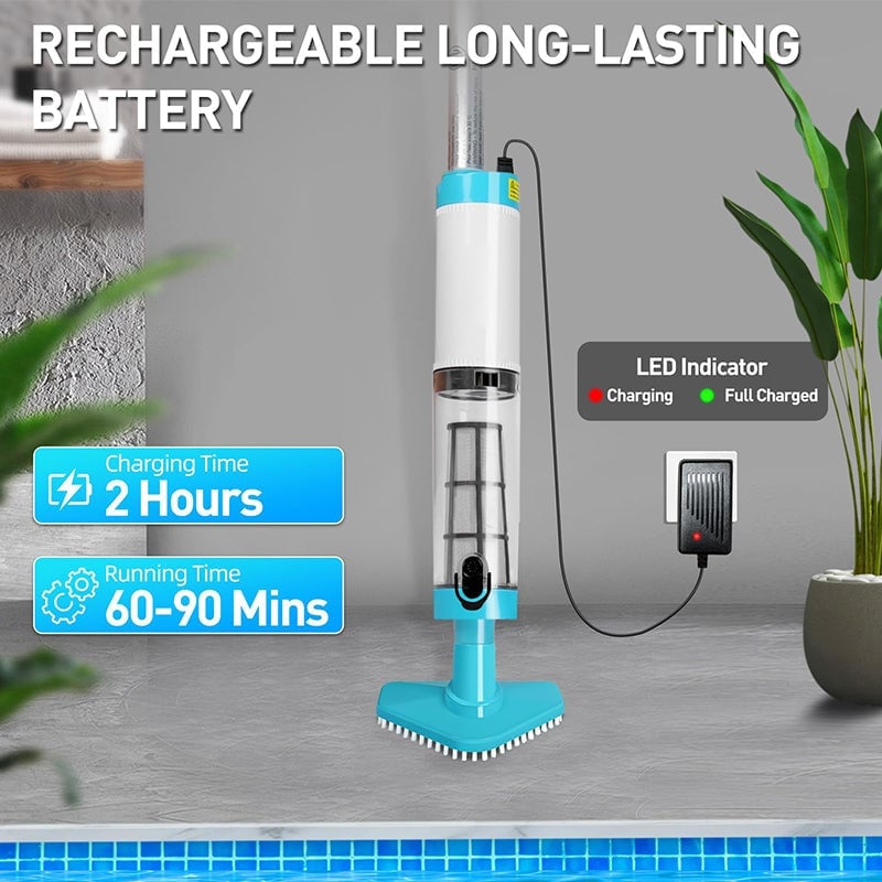 3in1Cordless Rechargeable Powerful Motor Swimming Pool Vacuum Cleaner