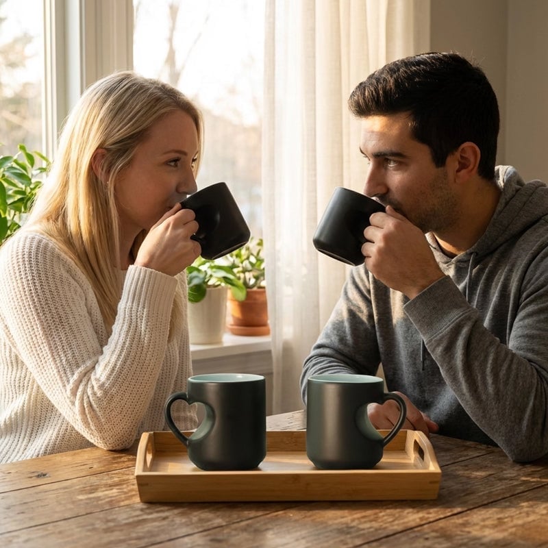Herzförmige, farbwechselnde Keramiktasse