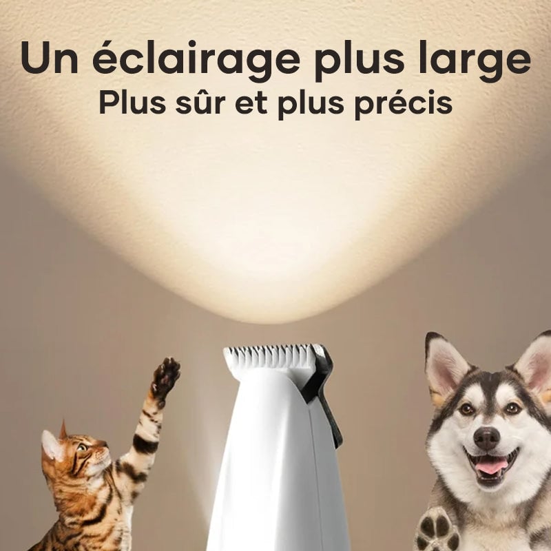 Tondeuse pour poils d'animaux avec lumière LED