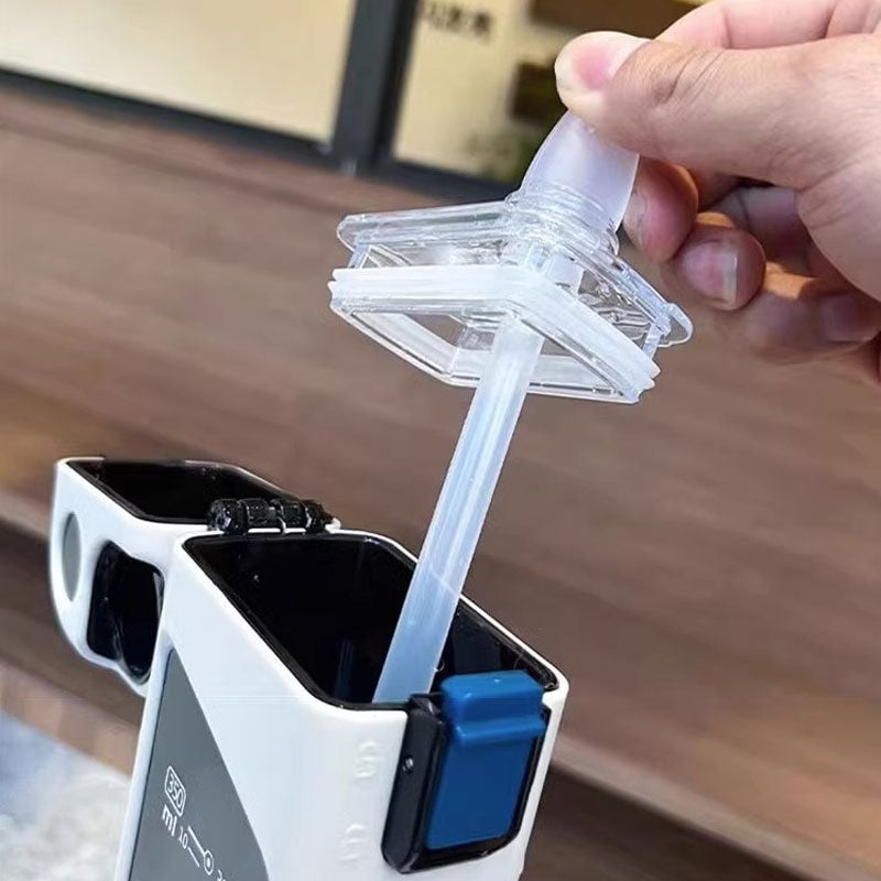 Portable Square Water Bottle with Straw