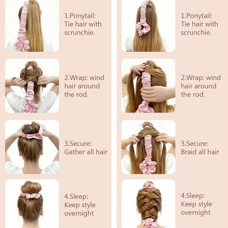 Multi-function Satin Heatless Hair Curler & Hair Tie Non